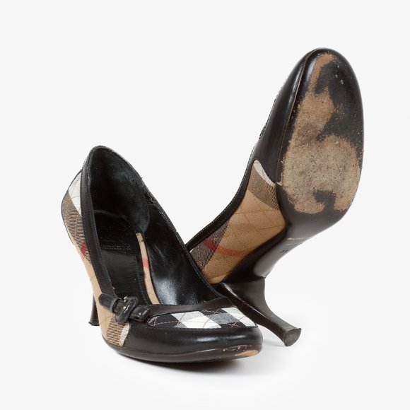 Burberry House Check Canvas Heels - Picture 4 of 10